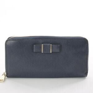 Coach Navy Blue Bow Leather Wallet